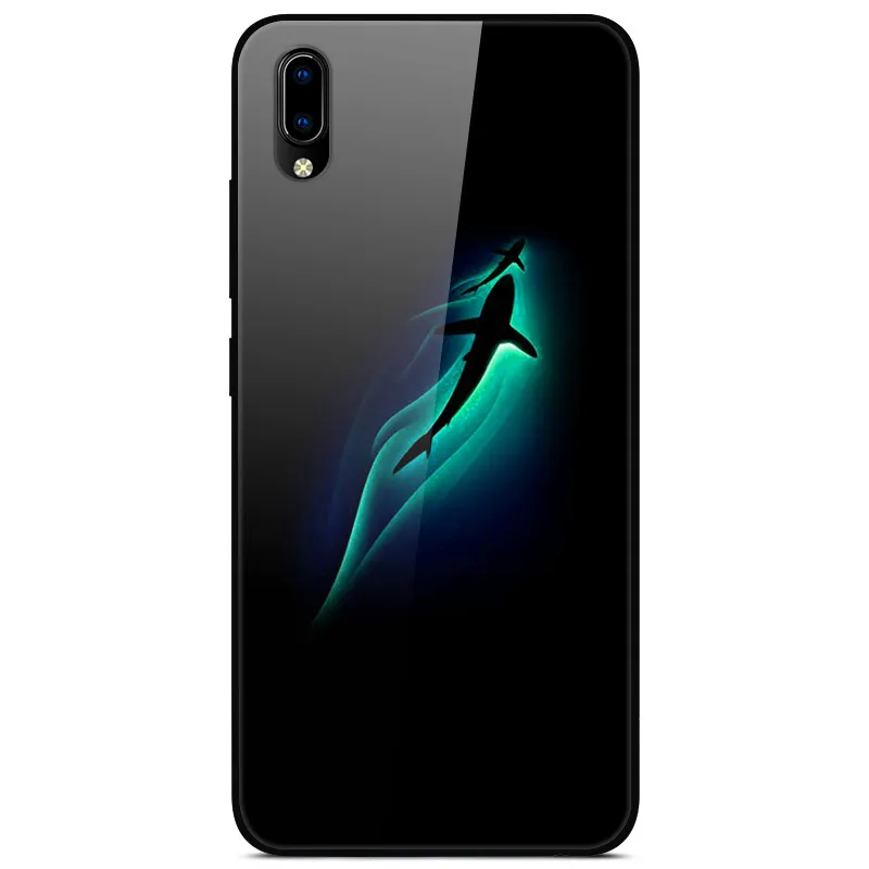 F для VIVO Y91C чехол VIVOY91C стеклянный жесткий чехол для телефона для VIVO Y91i чехол VIVO Y91 C мягкий бампер чехол закаленное для Vivo Y93 Y 93 - Цвет: 47