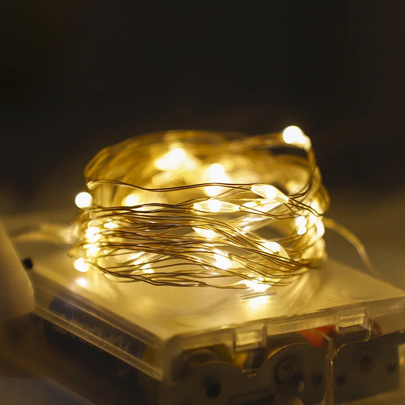 

Led Fairy Lights Copper Wire String 1/2/5M Holiday Lamp Garland For Christmas Wedding Party Gift Decoration Battery Powered
