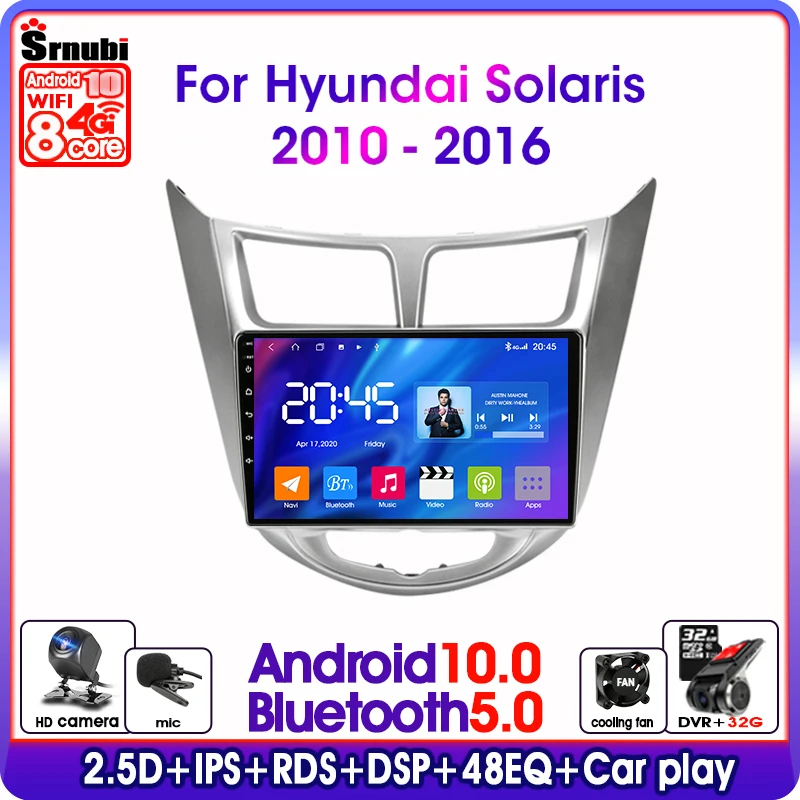 Автомагнитола 2 Din на Android 10 0 для Hyundai Solaris Verna Accent i25 2010 2016 GPS навигация