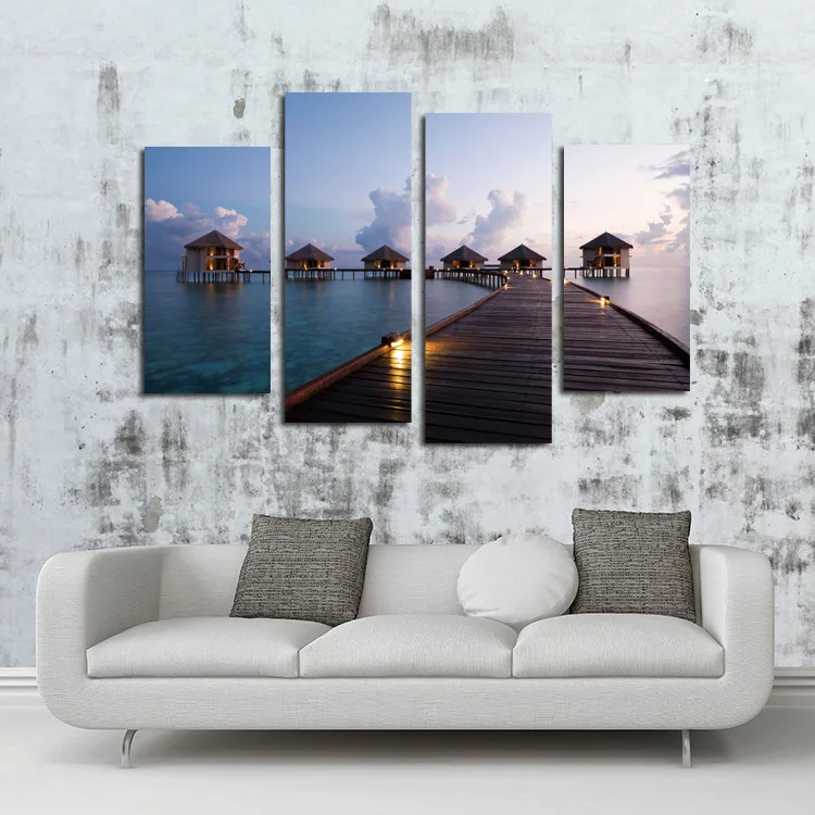 Картина маслом на холсте 4 шт. для гостиной | Дом и сад