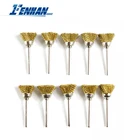 Абразивный инструмент с хвостовиком 3,0 мм, шлифовальная щетка, щетка с латунной проволокой для вращающегося инструмента Dremel, инструмент для полировки металла