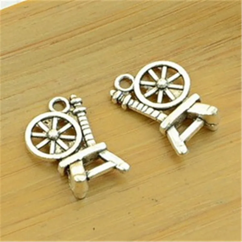 200 шт./лот античное серебро прядильная и ткацкая машина амулеты 18x12 мм