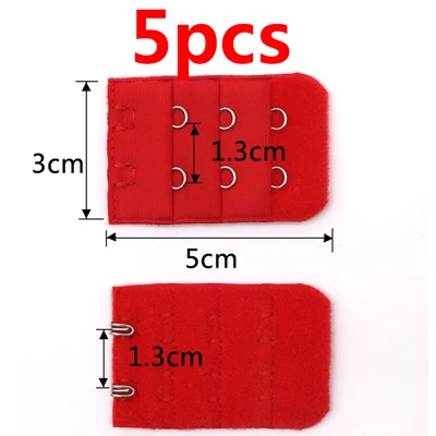 5pcs red 5/8 шт. бюстгальтер удлинитель пряжки 3 ряда 2 крюк бюстгальтеры, нижнее белье, регулируемый удлиненный бюстгальтеры Для женщин кружевное нижнее белье - Цвет: 5pcs red
