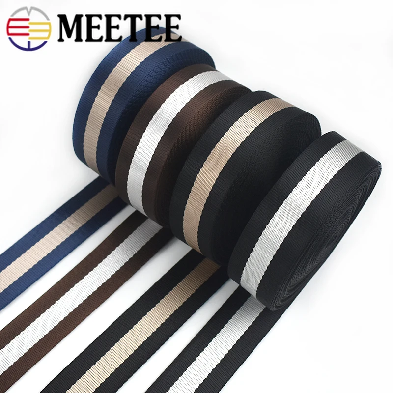 

5M 38mm Nylon Stripe Webbings for Bags Strap 1.4mm Thick DIY Car Seat Belt Ribbon Decoration Band Webbing Sewing Accessories