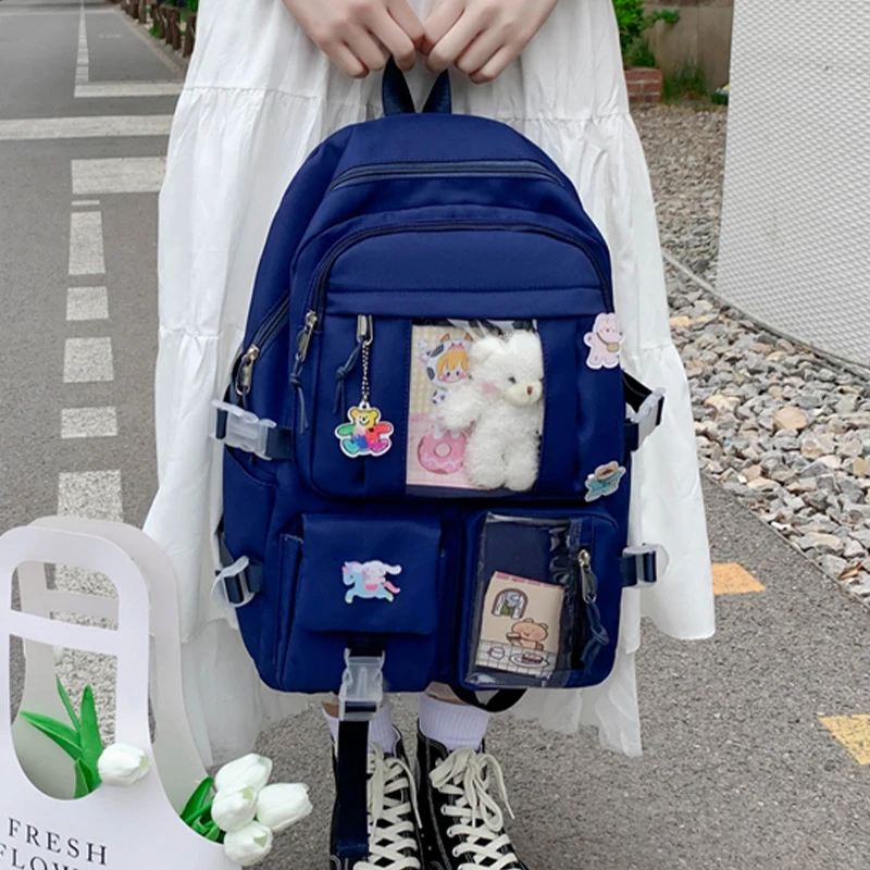 

Women Student Backpacks for Girls Large Capacity Oxford School Bags Korean Book Bag Cute Female Bagpack Women's Fabric Backpack