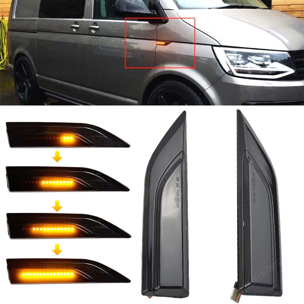 

For VW Transporter Multivan T6 Caddy 2K 2016-2019 2x Dynamic Sequential LED Side Marker Turn signal Light Indicator Repeater