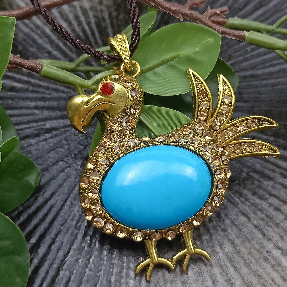 Оптовая продажа Голубой Бирюзовый комплект с бриллиантом Феникс летающий кулон