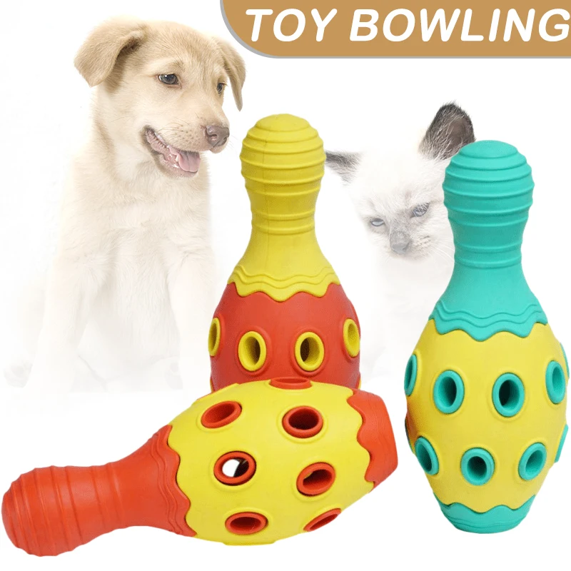 

Cute Dog Toys with Bell Durable Teeth Cleaning Chewing Ball Puppy Chew Toys Pet Supplies for Dogs DO