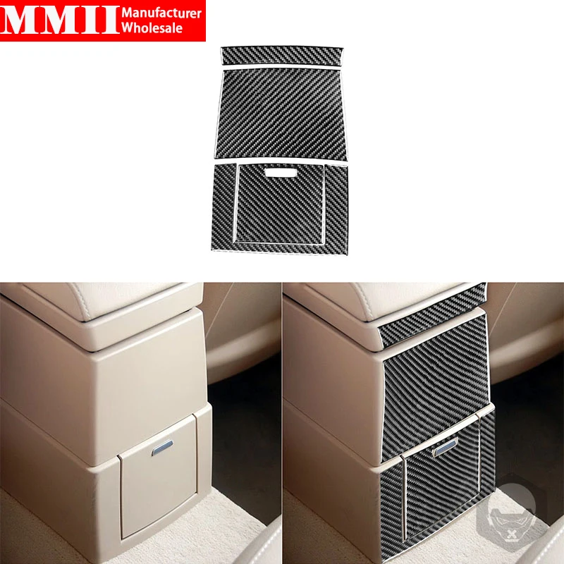 Carbon Fiber Stickers For BMW X3 E83 2004 2005 2006 2007 2008 2009 2010 Rear Storage Box Panel Trim Interiors Car Accessories