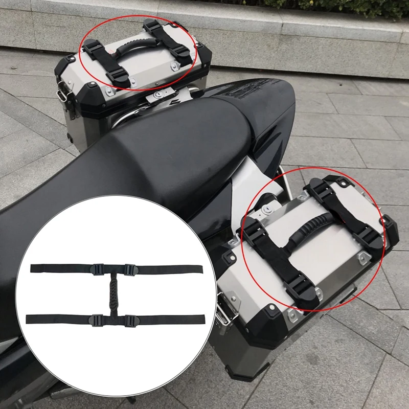 

Motorcycle Alloy Side Box Handle Rope Portable Top Strap Carry Handle Rope Carry Handle for MT07 R1200GS ADV Universal