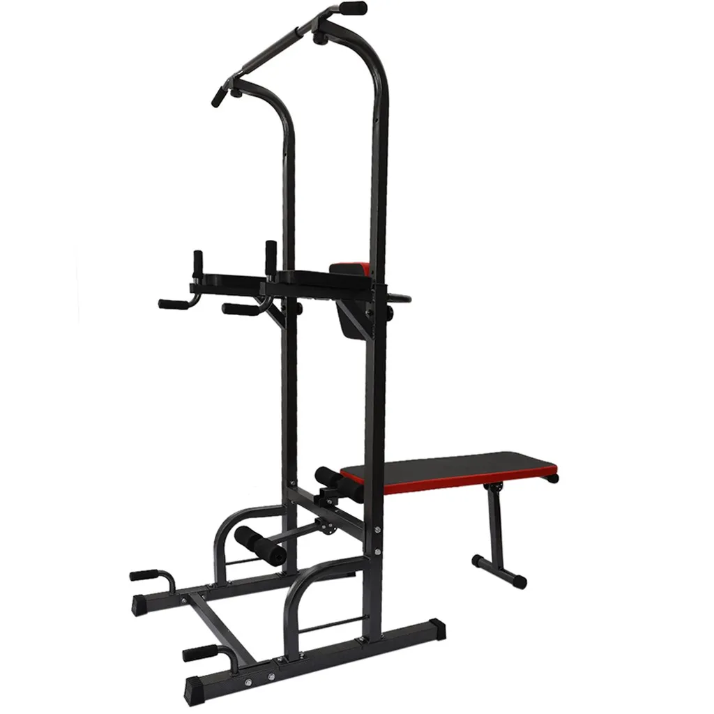 

Height Adjusting Power Tower Dip Station Sit Up Bench Pull Ups Bar Home Gym Multifunction Workout Fitness Equitment