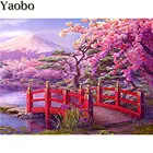 Алмазная вышивка, цветы вишни, весенний пейзаж, Алмазная мозаика, алмазная живопись, полная круглая квадратная картина, распродажа