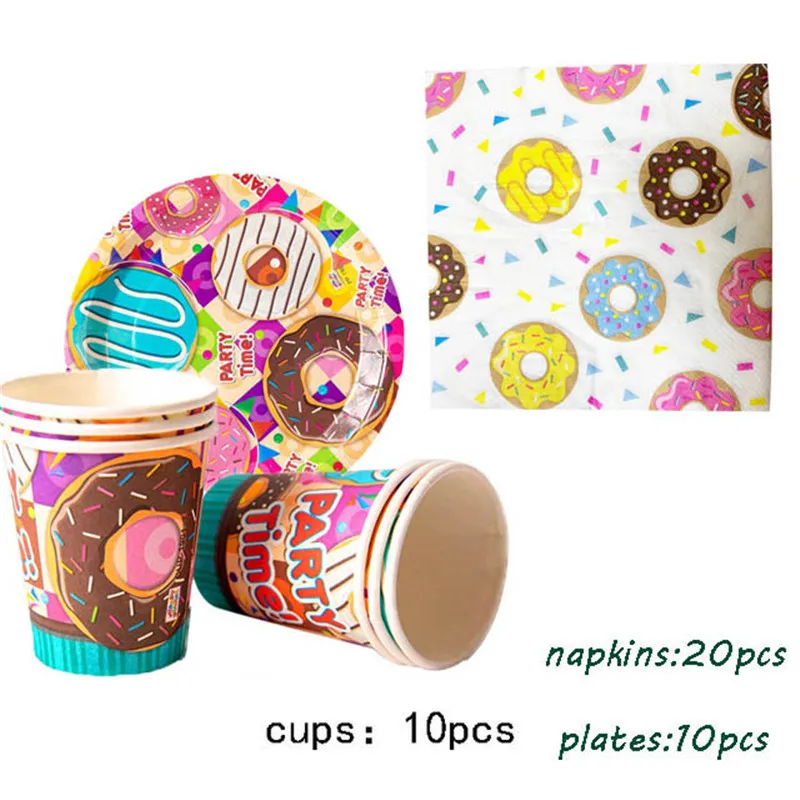 Одноразовая посуда бумажные тарелки салфетки кекс Топпер Рождество пончик