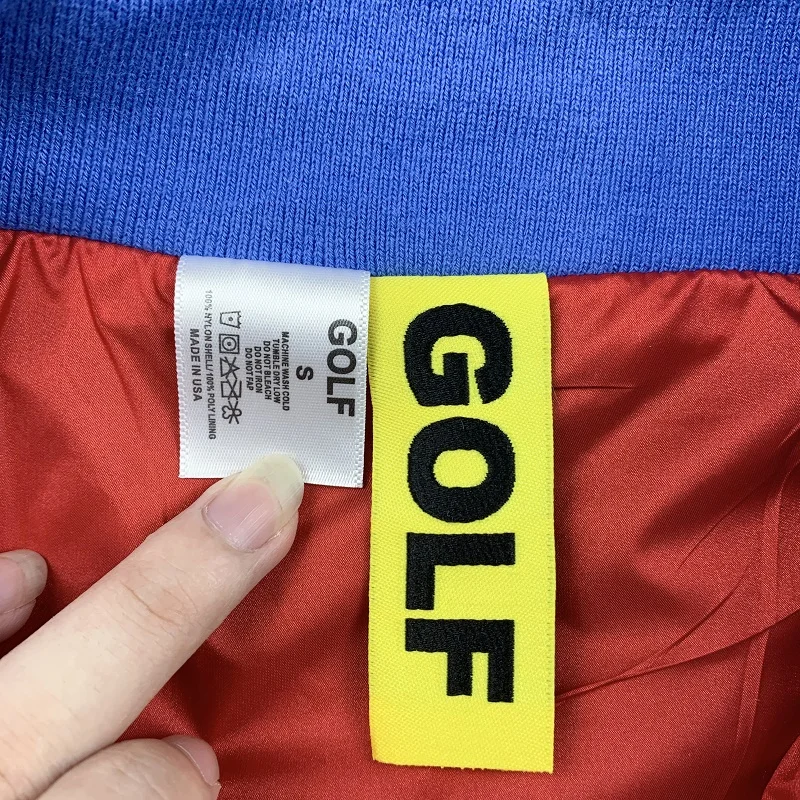 

New luxury Men embroidery golf Le Fleur Tyler The Creator Blue Script Varsity Baseball Coats & Jackets Abstract coat Motor #N354