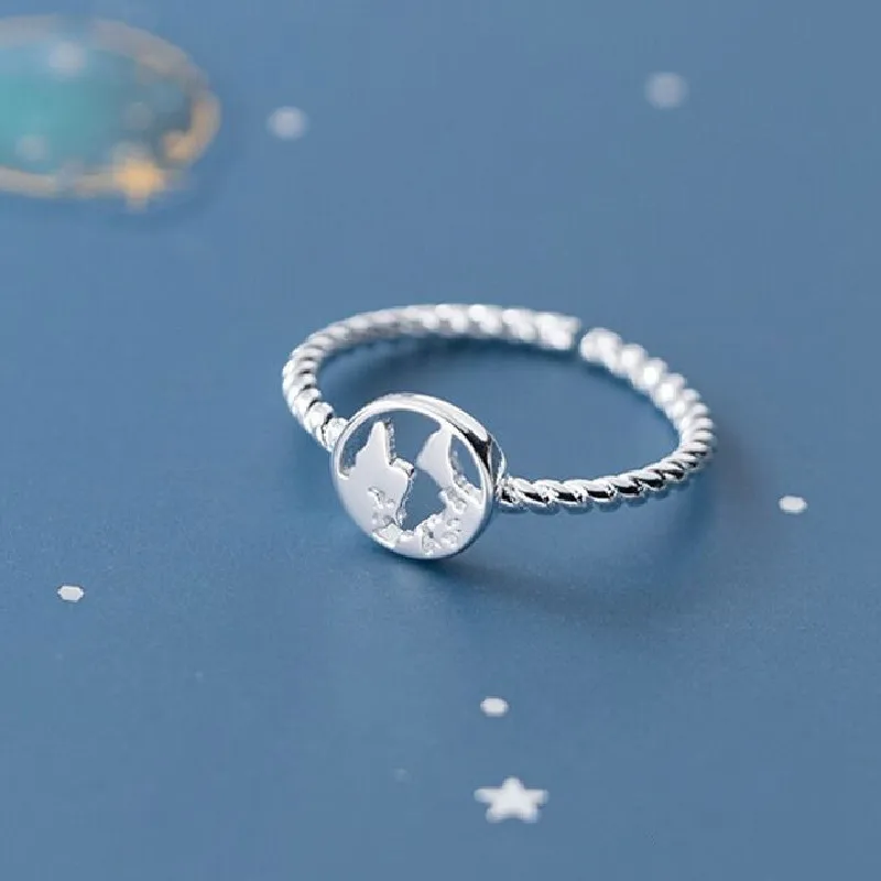 

Кольцо из серебра 925 пробы, в Корейском стиле