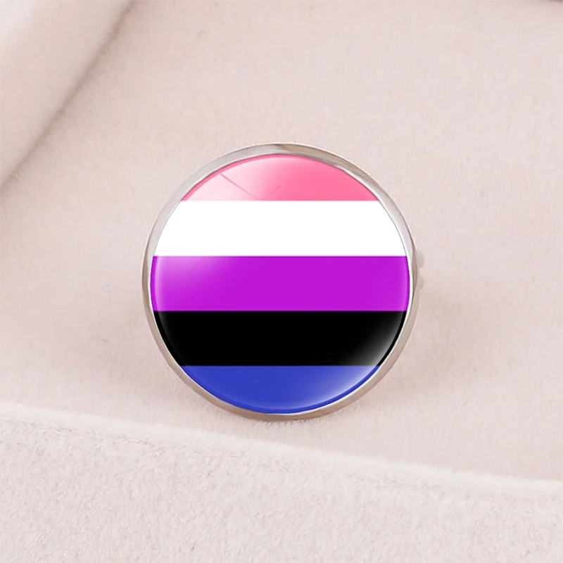ЛГБТ гордость Брошь булавка Радужное Кольцо Металлические модные аксессуары 2020