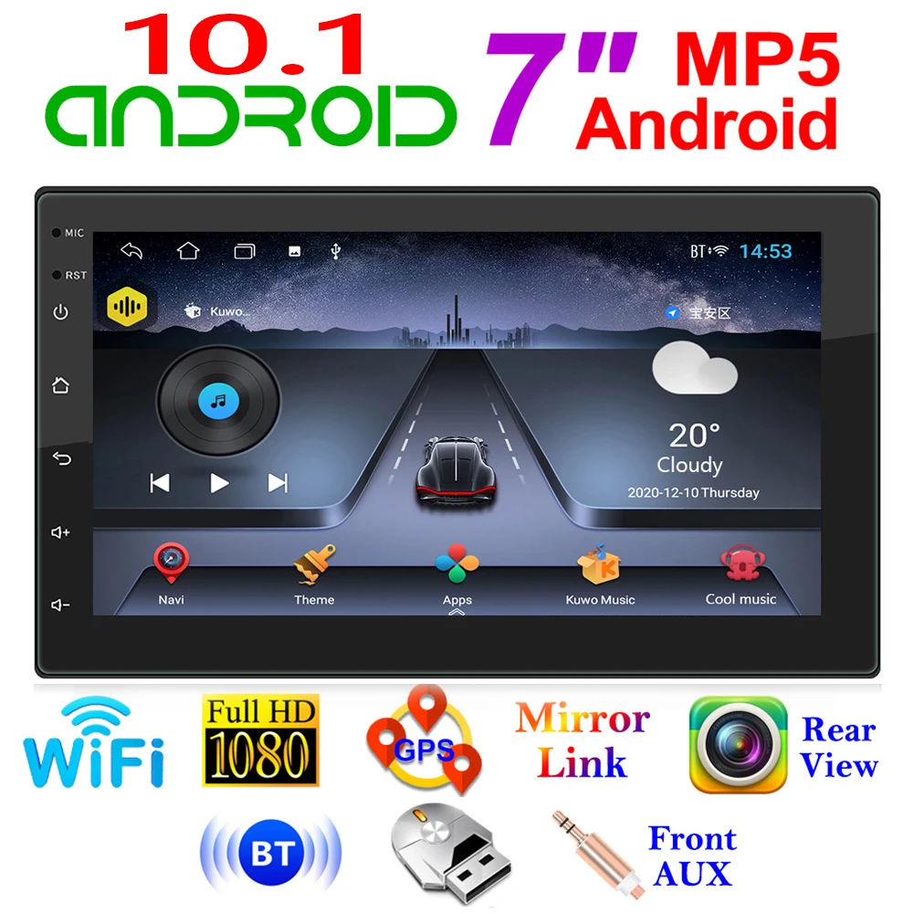 

Мультимедийная магнитола 7784AD, мультимедийный видеоплеер на Android 10,1, 2DIN, 1 ГБ ОЗУ, 16 Гб ПЗУ, GPS, Wi-Fi, Bluetooth, AUX, автомобильная стереокамера заднего ...