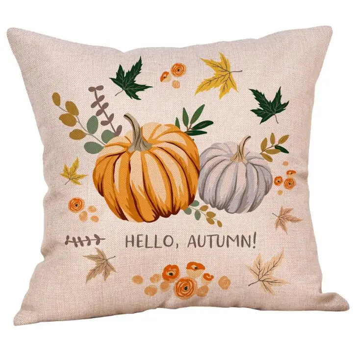 Подушка на Хэллоуин Чехлы Happy тыквы осени из хлопка и льна для подушек диван