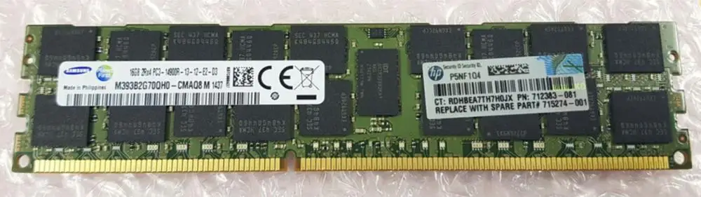 708641-B21 712383-081 715274-001 аккумулятор большой емкости 16GB 2RX4 DDR3-1866 PC3-14900R ECC REG | Компьютеры