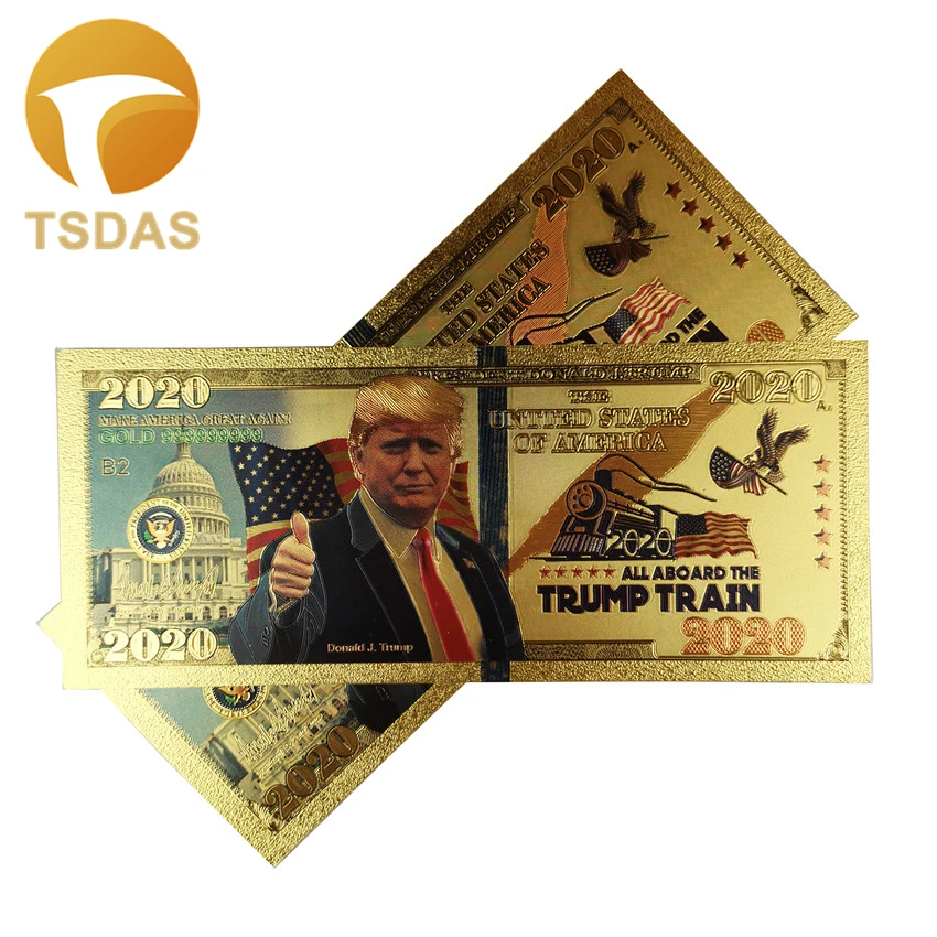 США Дональд Трамп памятные банкноты 2020 президент золотой фольги 10 шт./лот Прямая