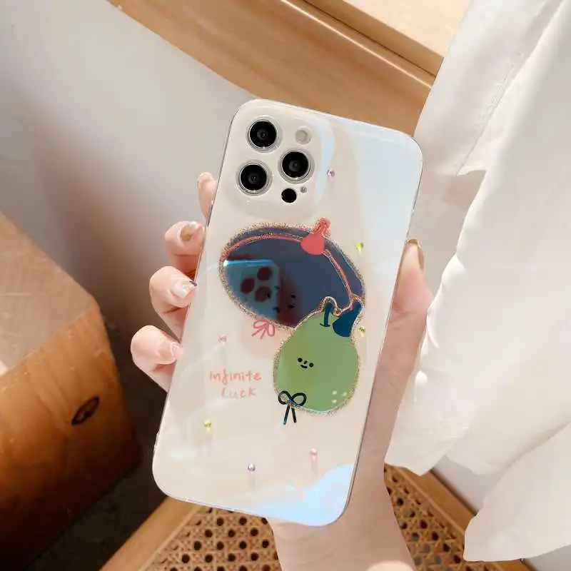 

30pcs/lot Drop glue new mobile phone case for iPhone 12 creative rubber drop drill xsmax full package 7 / 8 protective case