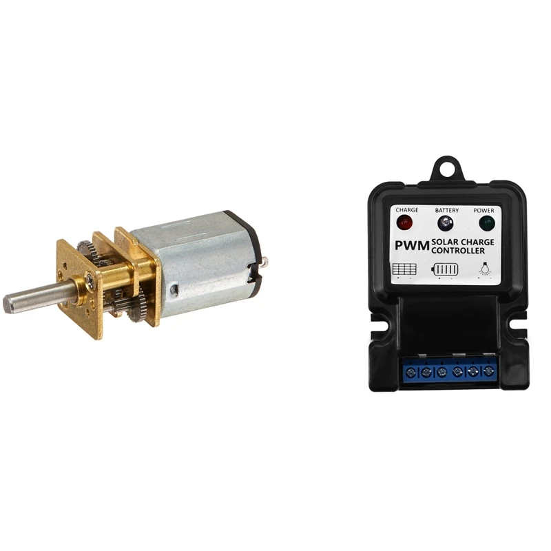 

JA12-N20 Model DC 12V 100RPM Torque Gearbox With 1Pc New Useful Durable 6V 12V 10A Auto Solar Panel Charge Controller