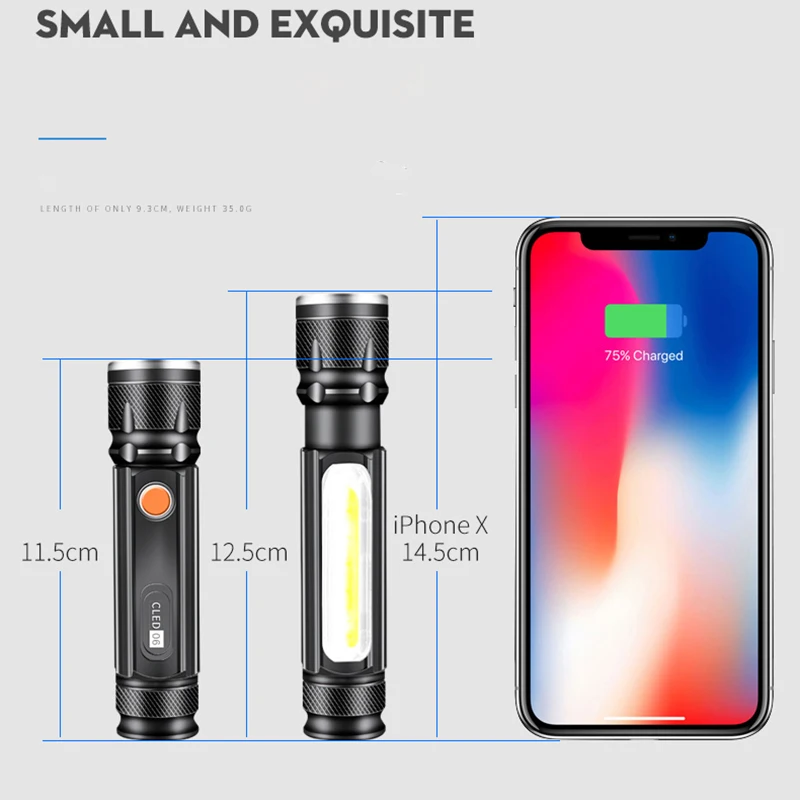 Litwod Z10 встроенный аккумулятор USB Перезаряжаемый светодиодный фонарик