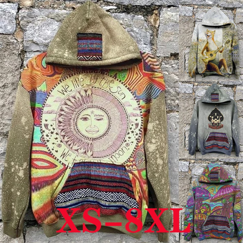 

Женский свитер с длинным рукавом, осенне-зимний Свободный Повседневный свитер с капюшоном и принтом