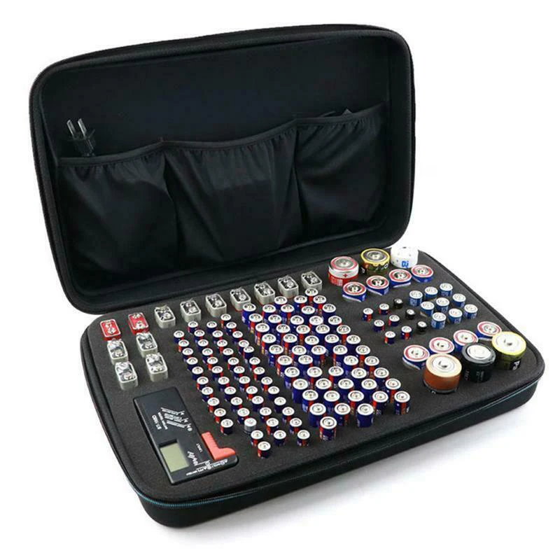 

1pc Black EVA Carrying Case Holder Organizer No.5, No.7 No.9 Battery Storage Bag Explosion-Proof For No.1 No.2 Battery Container