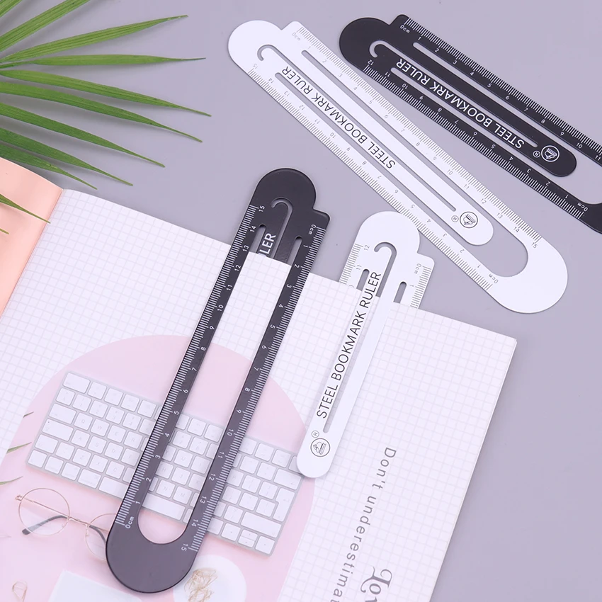 12cm15cm Высококачественная стальная линейка металлическая линейка металлические закладки для школьных учебников принадлежности для рисования 1 шт