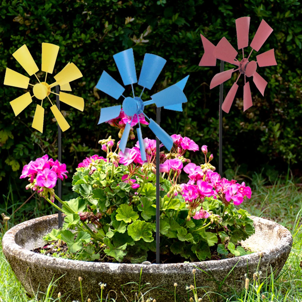 

1pc Iron Windmill Yard Winnower Garden Ornament for Outdoors Creative Garden Pinwheels Iron Multi-Color Wind Windmill Toys