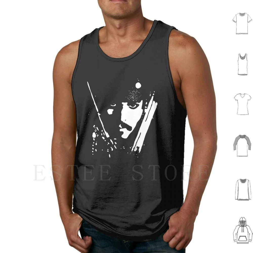 

Sparrow Tank Tops Vest Cotton Pirates Johnny Depp Booty Treasure Celebrity Popart Movies