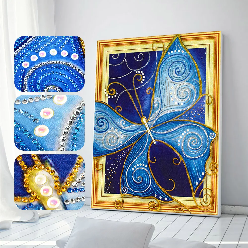 Алмазная вышивка Meian 5D с животными бабочками DIY дрель стразы специальной формы