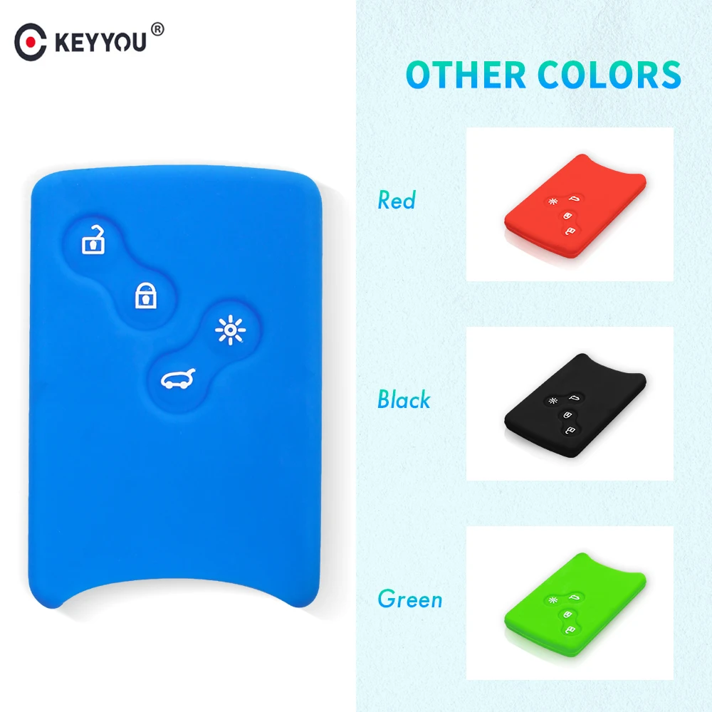 KEYYOU силиконовый резиновый чехол для автомобильного ключа с 4 кнопками защитный