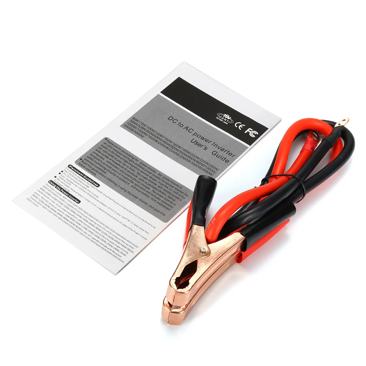 

LED Display of 5000W Solar Inverter And a Pair of Cable With Clamp for Automobile 12V/24V DC to 220V AC Sine Wave Converter