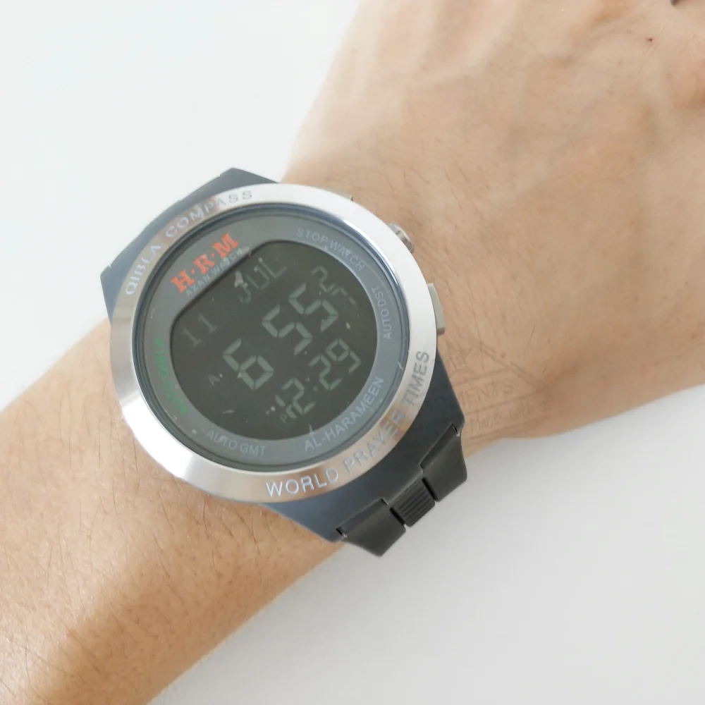 Мусульманские часы на адхане с азанским будильником для молитвы и цибла компасом