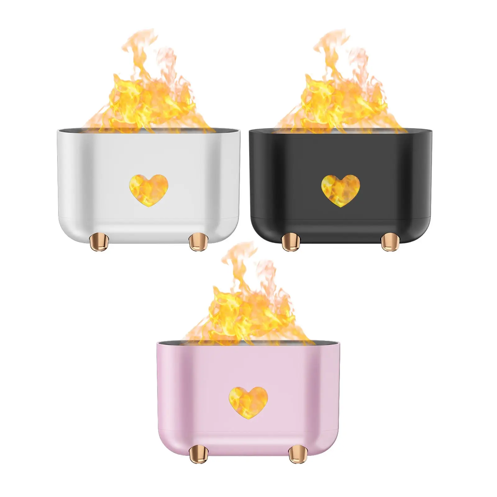 

Flame Air Humidifier Aroma Diffuser Essential Oil Diffuser Mist Discharge Mist Maker with Realistic Flame Effect 2-In-1 for Home