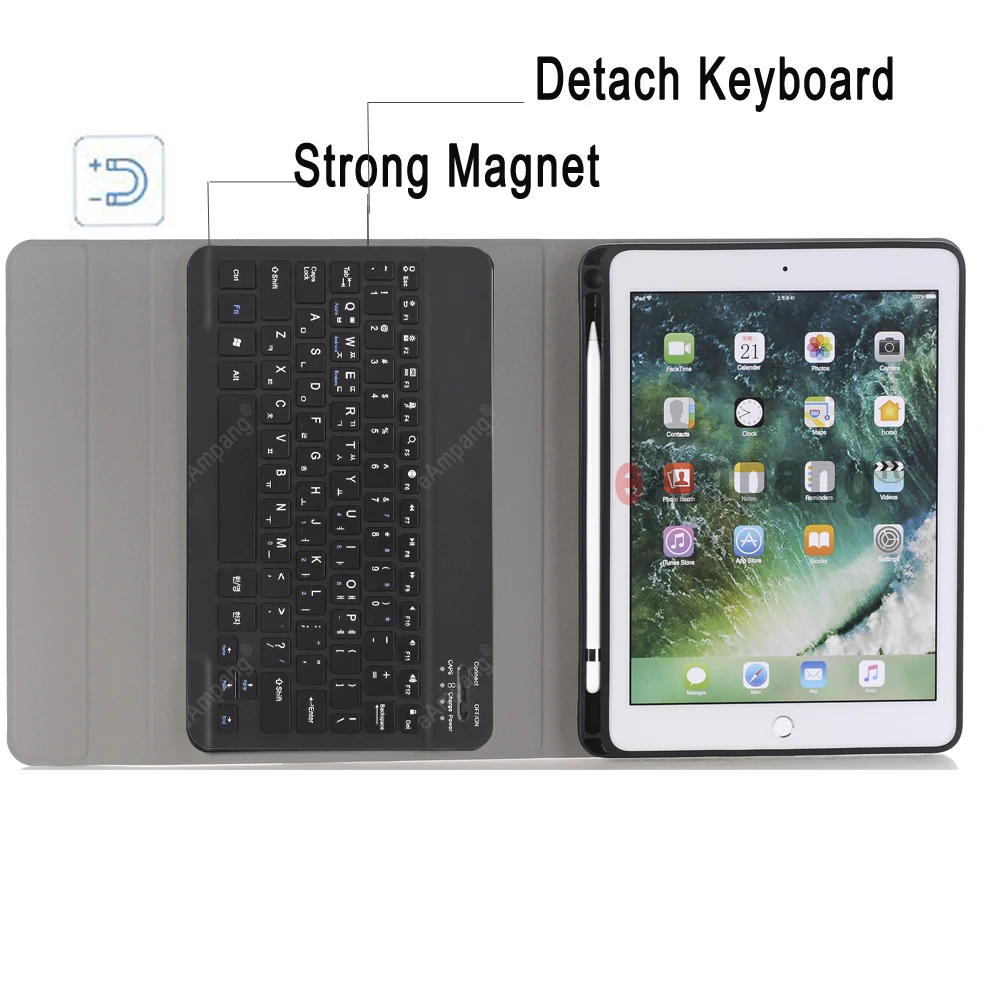 Чехол с корейской клавиатурой для Apple iPad 2018 6 го поколения 2017 5 Pro 9 7 Air 1 2 A1893 A1954 A1822