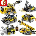 SEMBO Technic Legoing Engineering Lifting City Crane Truck Excavator строительные блоки строительные игрушки для детей
