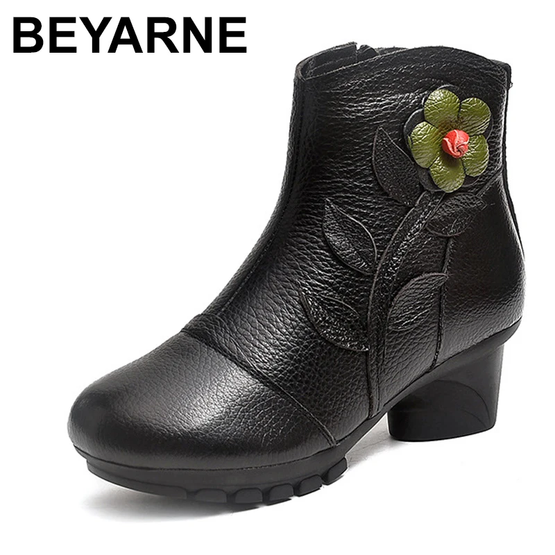 BEYARNE 2021 Высококачественная женская обувь Mujer Chaussure Женские сапоги из натуральной