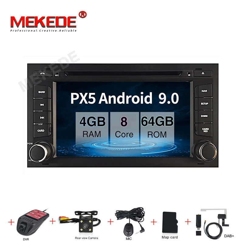 1 Din Android 9,0 4G Оперативная память 64G Встроенная память машинный DVD проигрыватель для Seat Leon мультимедийное Радио Стерео gps навигации WI-FI - Цвет: 64G camera DVR DAB