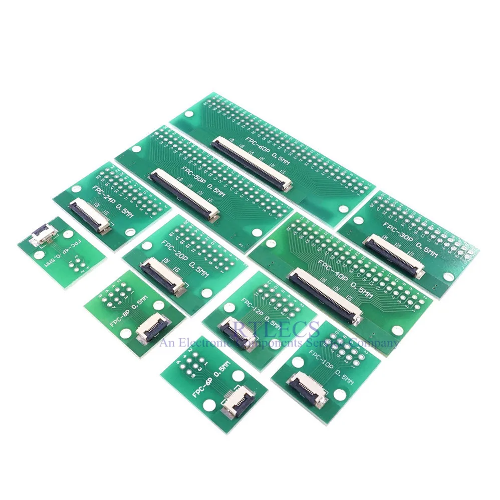 1 шт. FPC FFC кабель 4 6 8 10 12 14 15 20 30 40 50 60 контактов 0 5 мм разъем SMT адаптер для штекера 2 54
