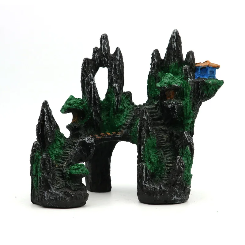 

Aquarium Decoration Fish Tank Landscaping Ornament Resin Rockery Landscape Artificial Mountain Shrimp Shelter Aquascape Decor