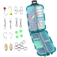 83pcslot fishing accessories kit including lead hooks rolling swivel connector beads with fishing tackle box