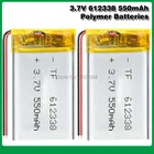 Литий-полимерный 3,7 В 550 мАч 612338 Li-Po литий-ионный аккумулятор Lipo ячейки для DVR GPS MP3 MP4 Динамик сотового телефона