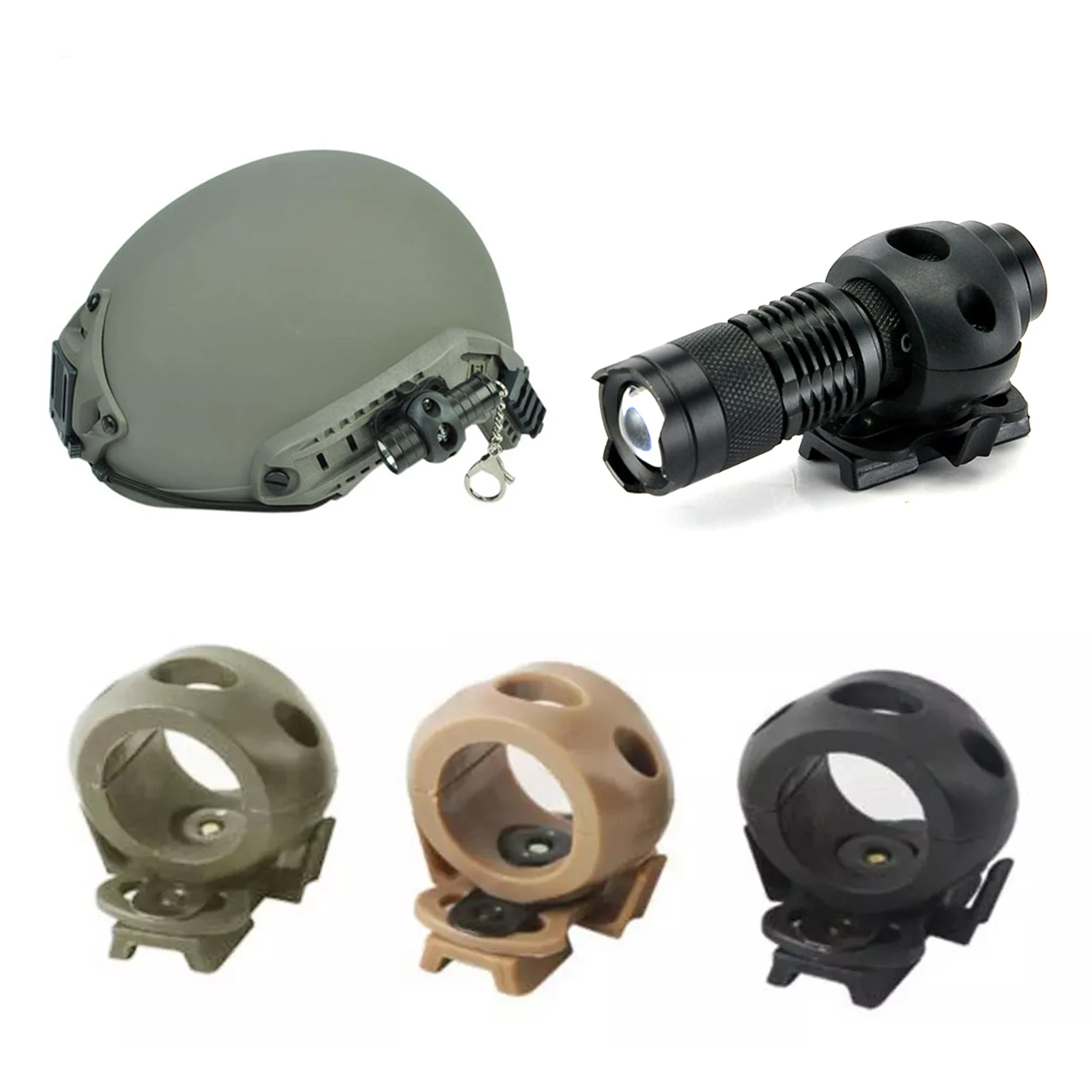 

Hot Sale 20mm Helmet Special Lighting Flashlight Support Tactical Helmet Clip Adapter Outdoor Sports Bike Headlight Holder