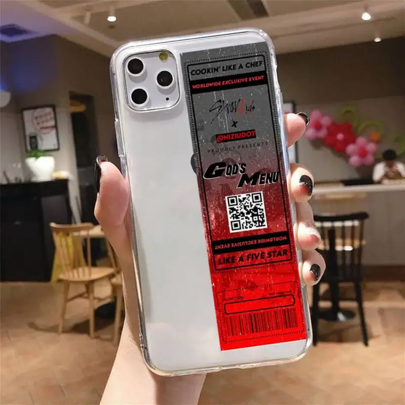 

Stray Kids Air tickets Design Phone Case Transparent for iPhone 6 7 8 11 12 s mini pro X XS XR MAX Plus cover funda shell