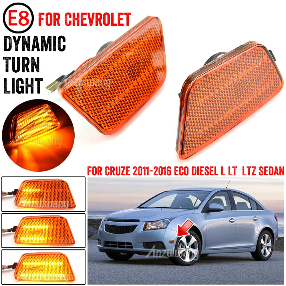 

Светодиодный динамический поворотный сигнал, боковой габаритный фсветильник рь для Chevrolet Cruze Limited Diesel Eco L LS LT LTZ, проблесковая лампа 2011-16