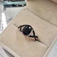 2021 trend cross winding black and white diamond rose gold inverted 8 womens rings cute jewelry wedding ring bijouterie female