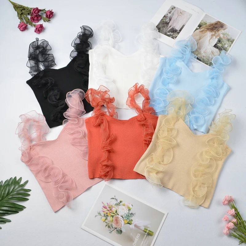 Дешевый и шикарный женский маленький Топ летний сексуальный сетчатый Вязаный